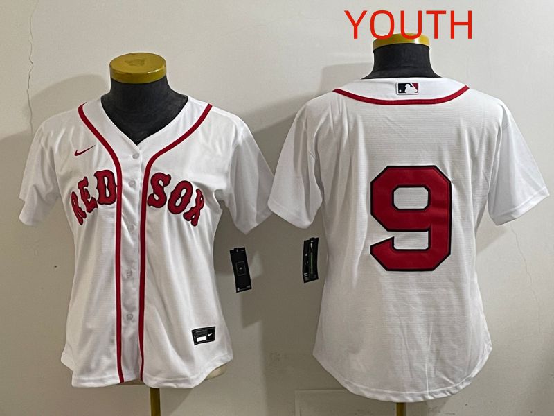 Youth Boston Red Sox #9 No Name White Game 2025 Nike MLB Jersey style 1->youth mlb jersey->Youth Jersey